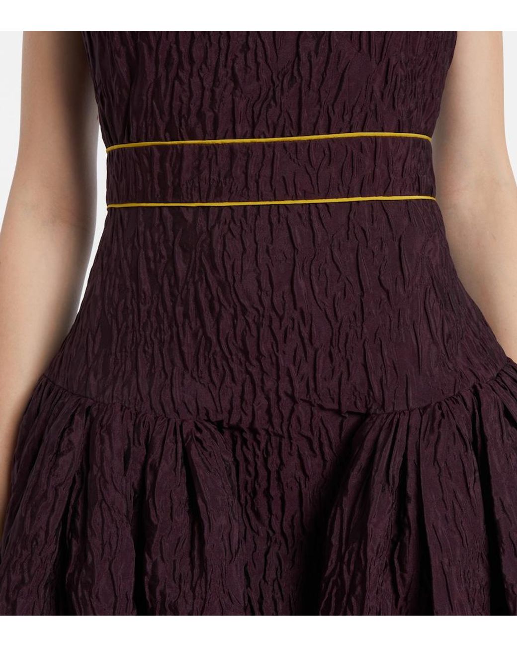 Roksanda Purple Aya Smocked Cloque Midi Dress