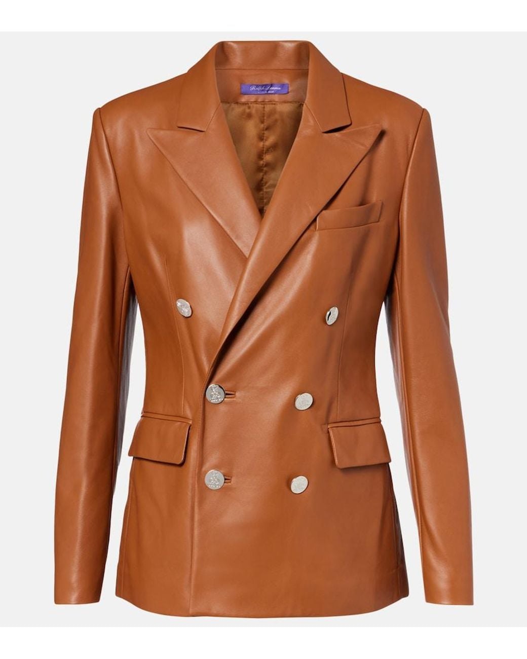 Ralph Lauren Brown Camden Leather Blazer