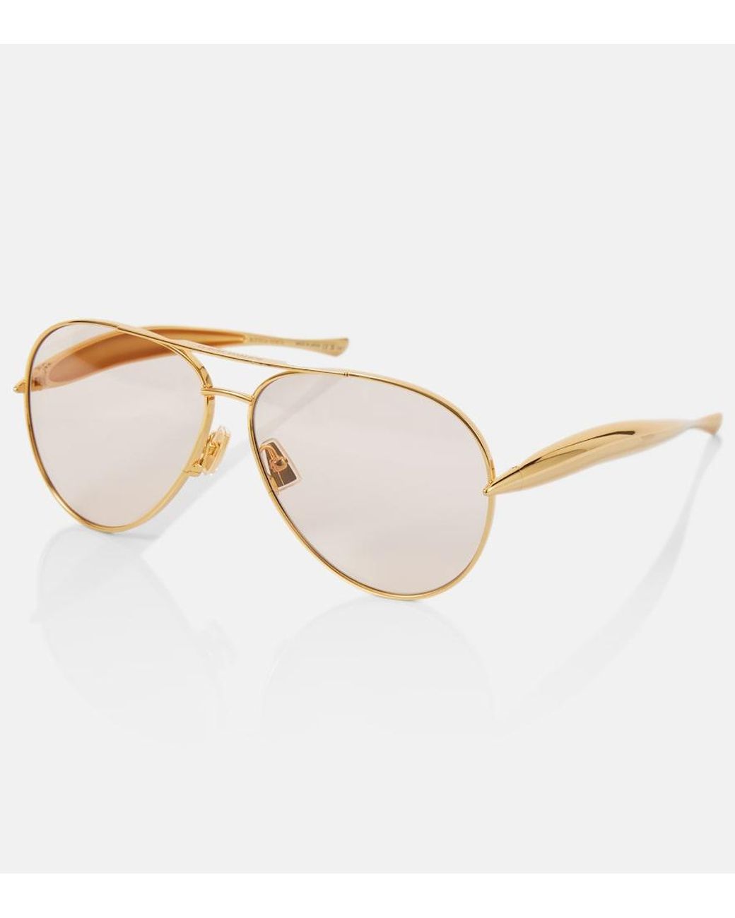 Bottega Veneta Brown Sardine Aviator Sunglasses