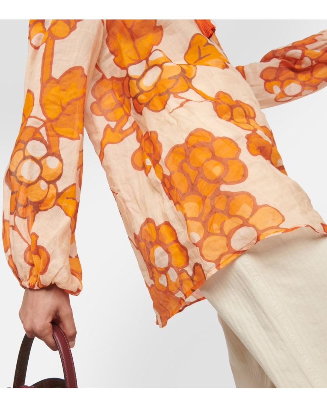 Etro Orange Printed Ramie Tunic