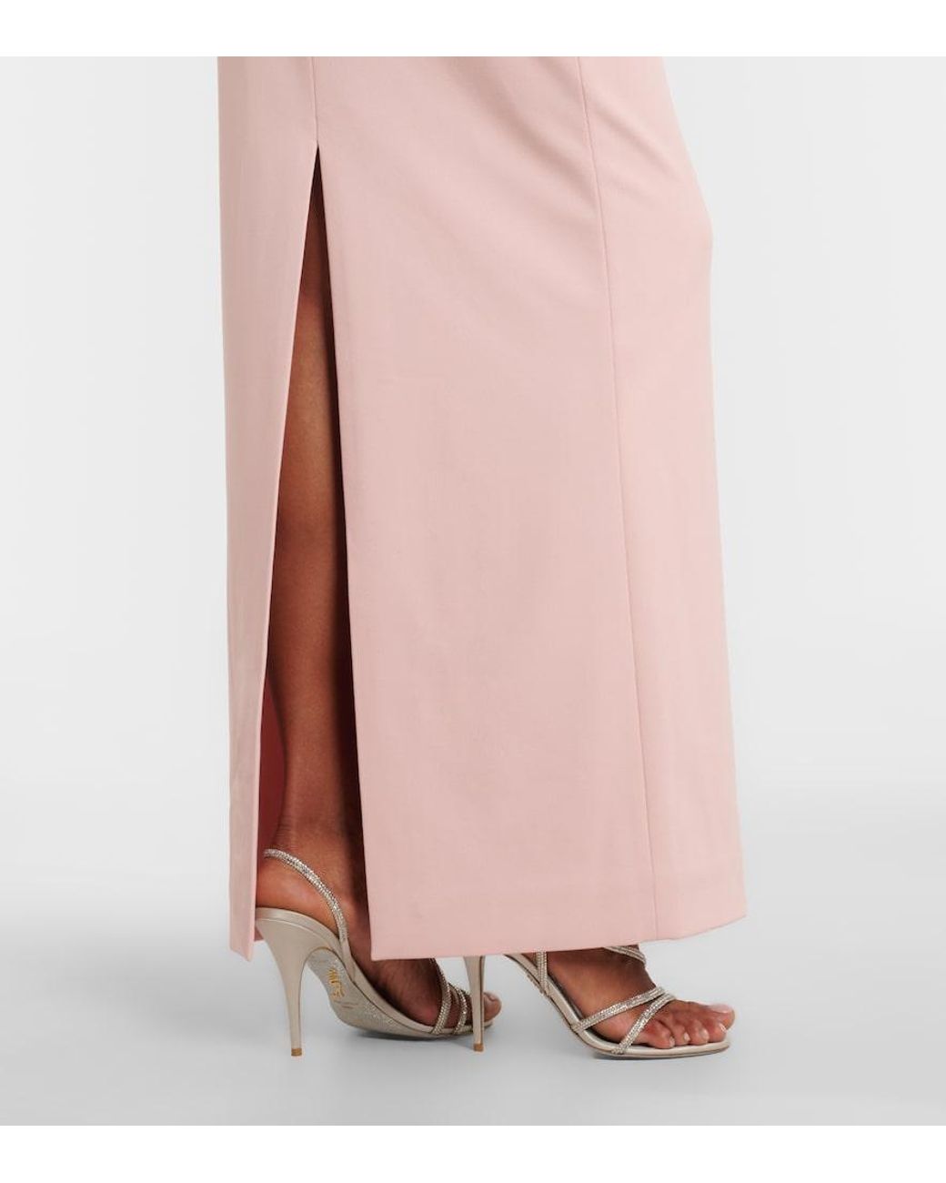 Solace London Pink Adele Satin-Trimmed Gown