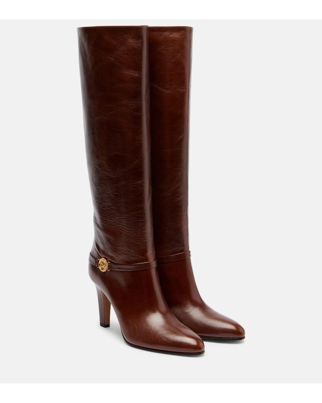 Chloé Brown Eve 85 Leather Knee-High Boots