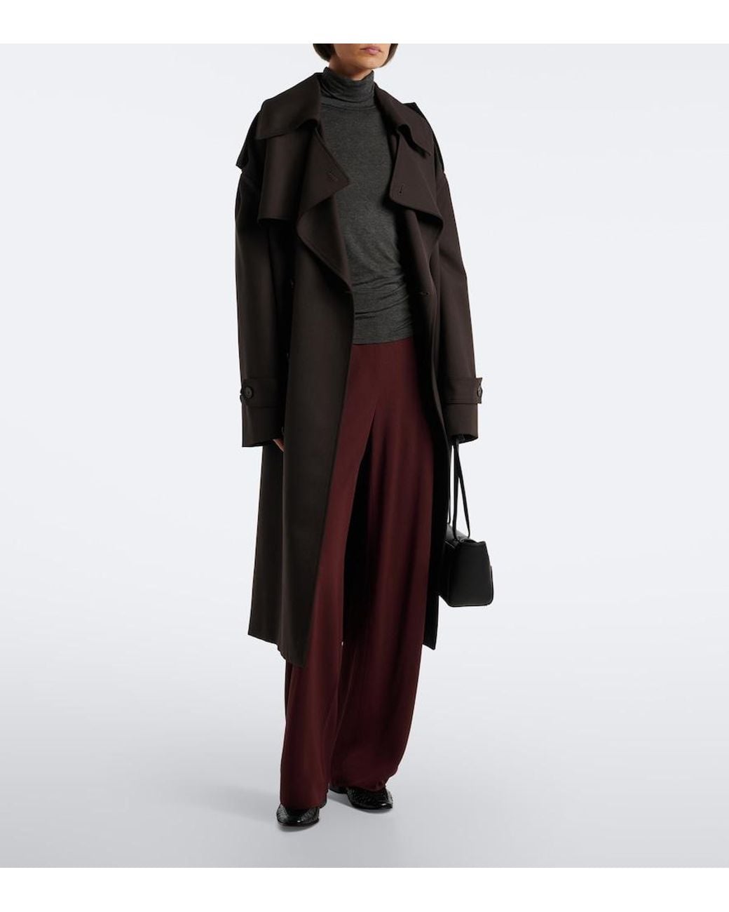 Vince Red Colette Crepe Wide-Leg Pants