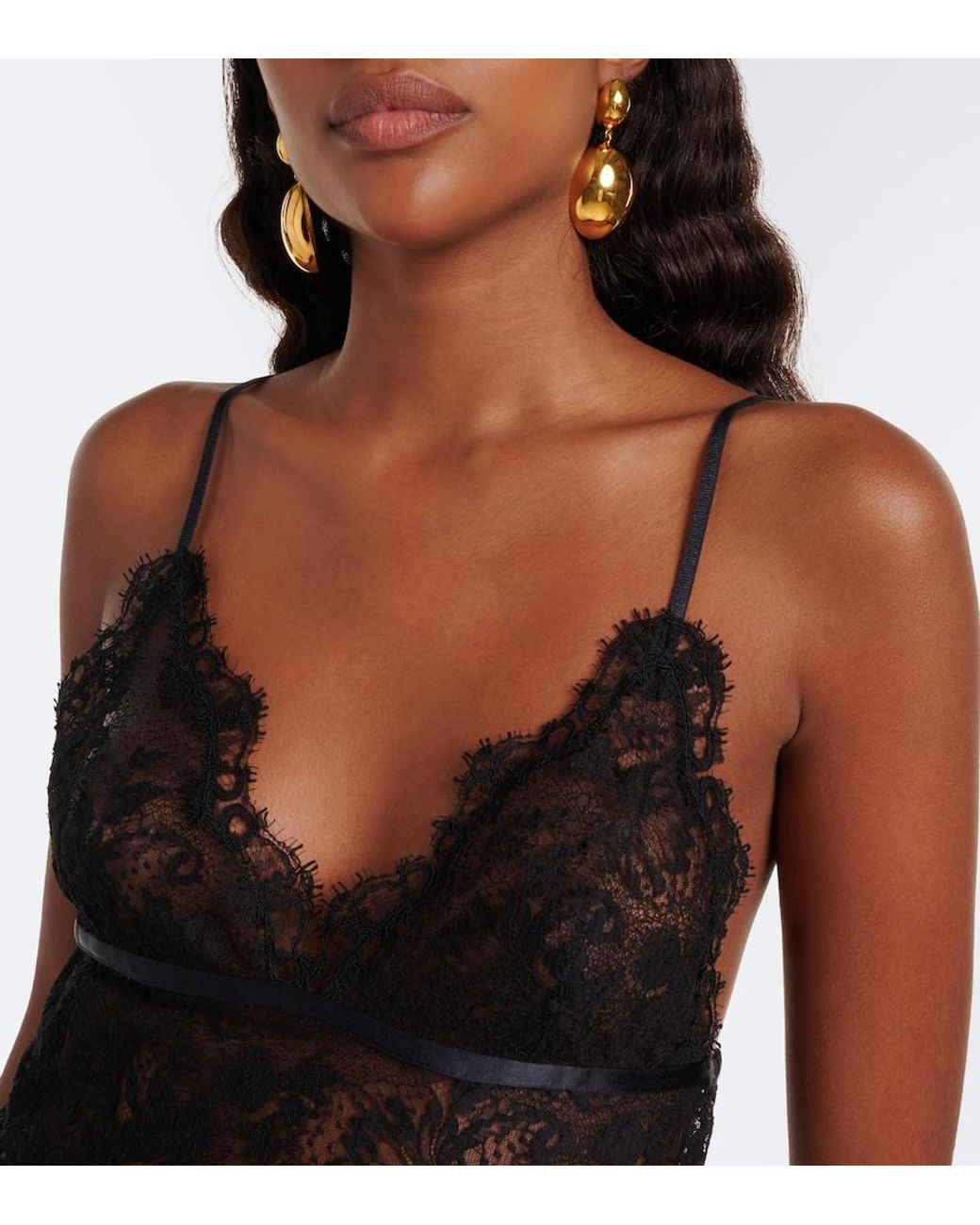 Isabel Marant Black Adiena Silk-Blend Lace Camisole