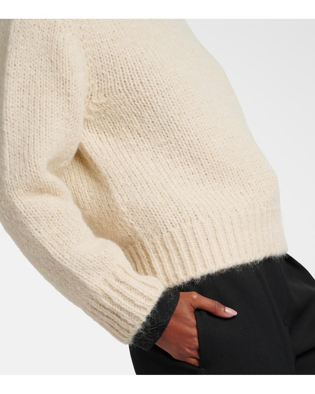 Jil Sander Natural Mohair And Wool-Blend Sweater