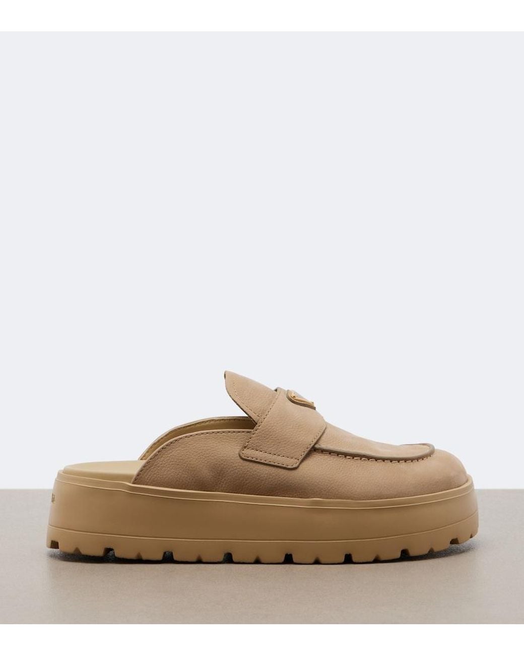 Prada Natural Suede Mules