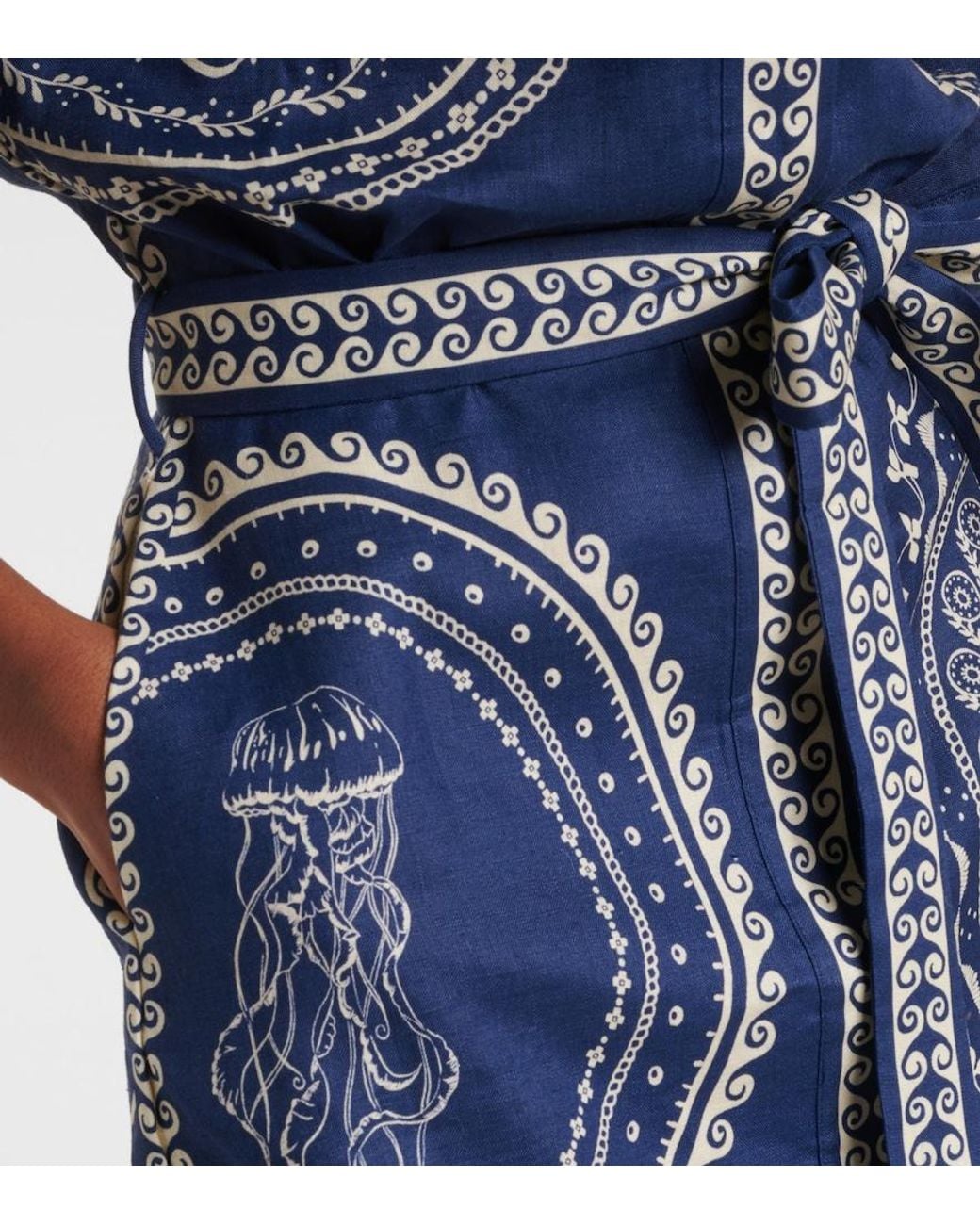 ALÉMAIS Blue Oceane Linen Minidress