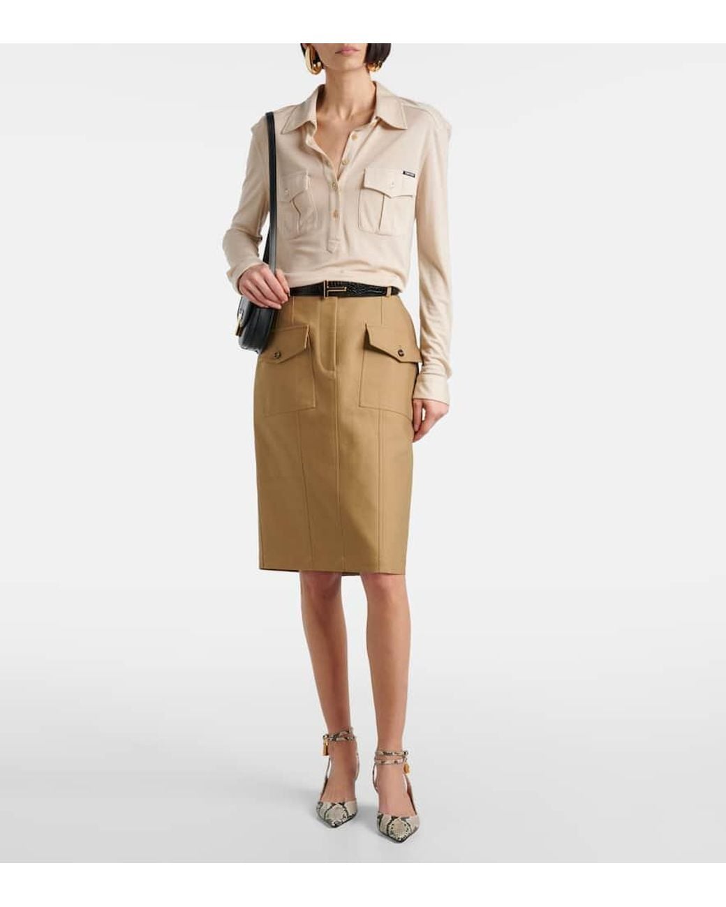 Tom Ford Metallic Slingback-Sandalen Padlock 55