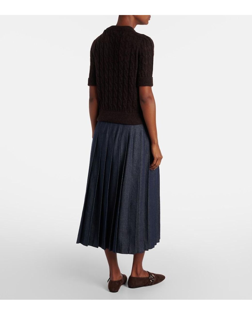 Dorothee Schumacher Black Sheer Softness Cable-Knit Sweater