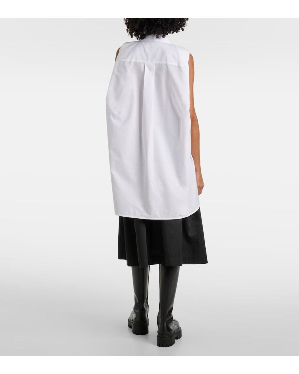 Sacai White Poplin Minidress