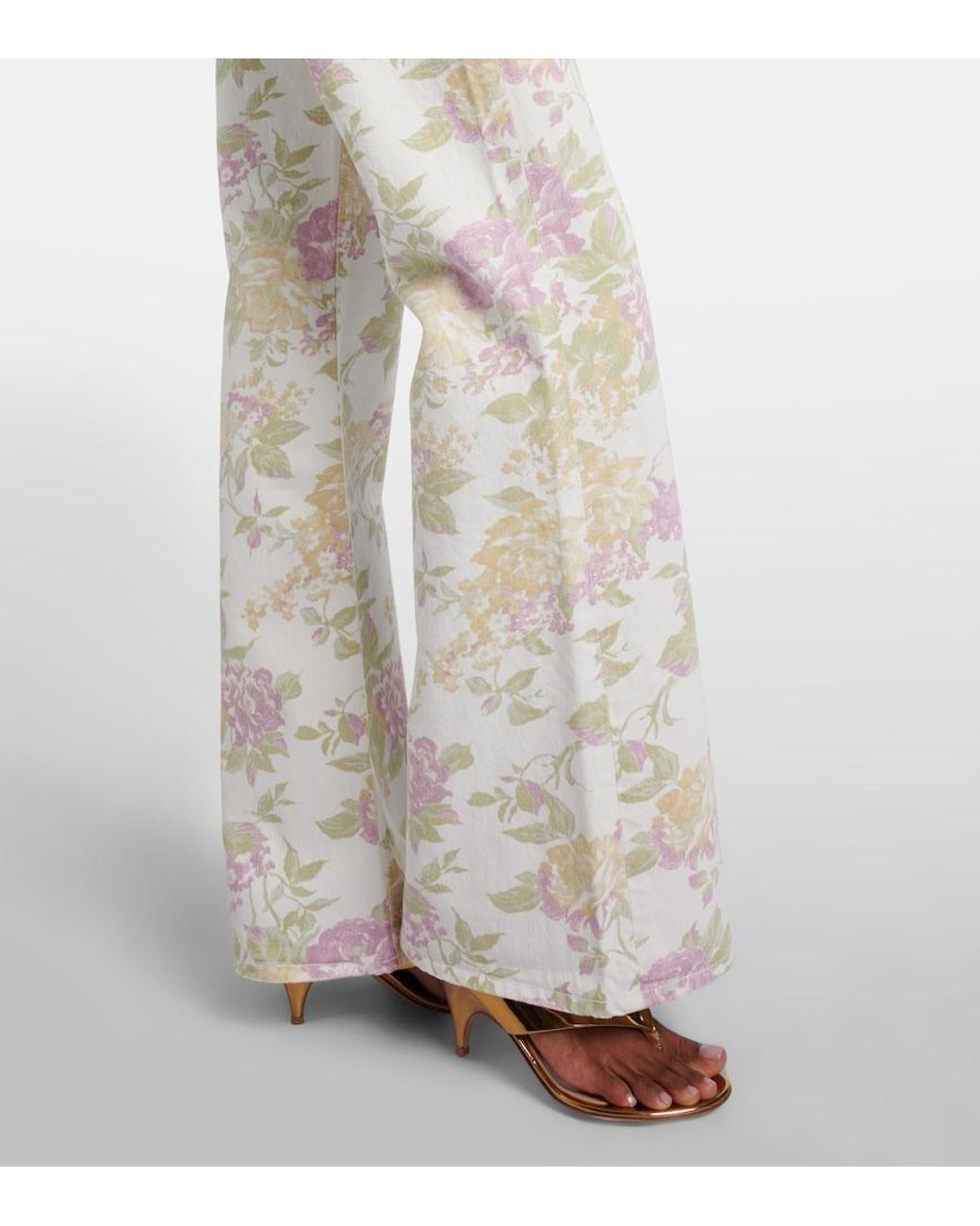 Citizens of Humanity White Kimberly '70S Floral Flared Jeans