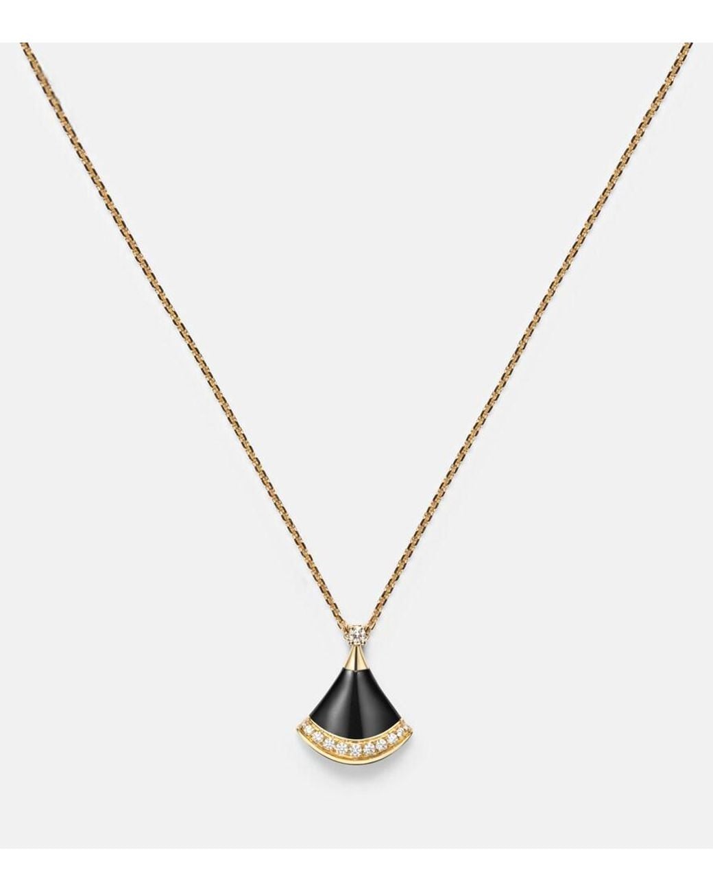 BVLGARI Metallic Divas' Dream 18Kt Pendant Necklace With Onyx And Diamonds