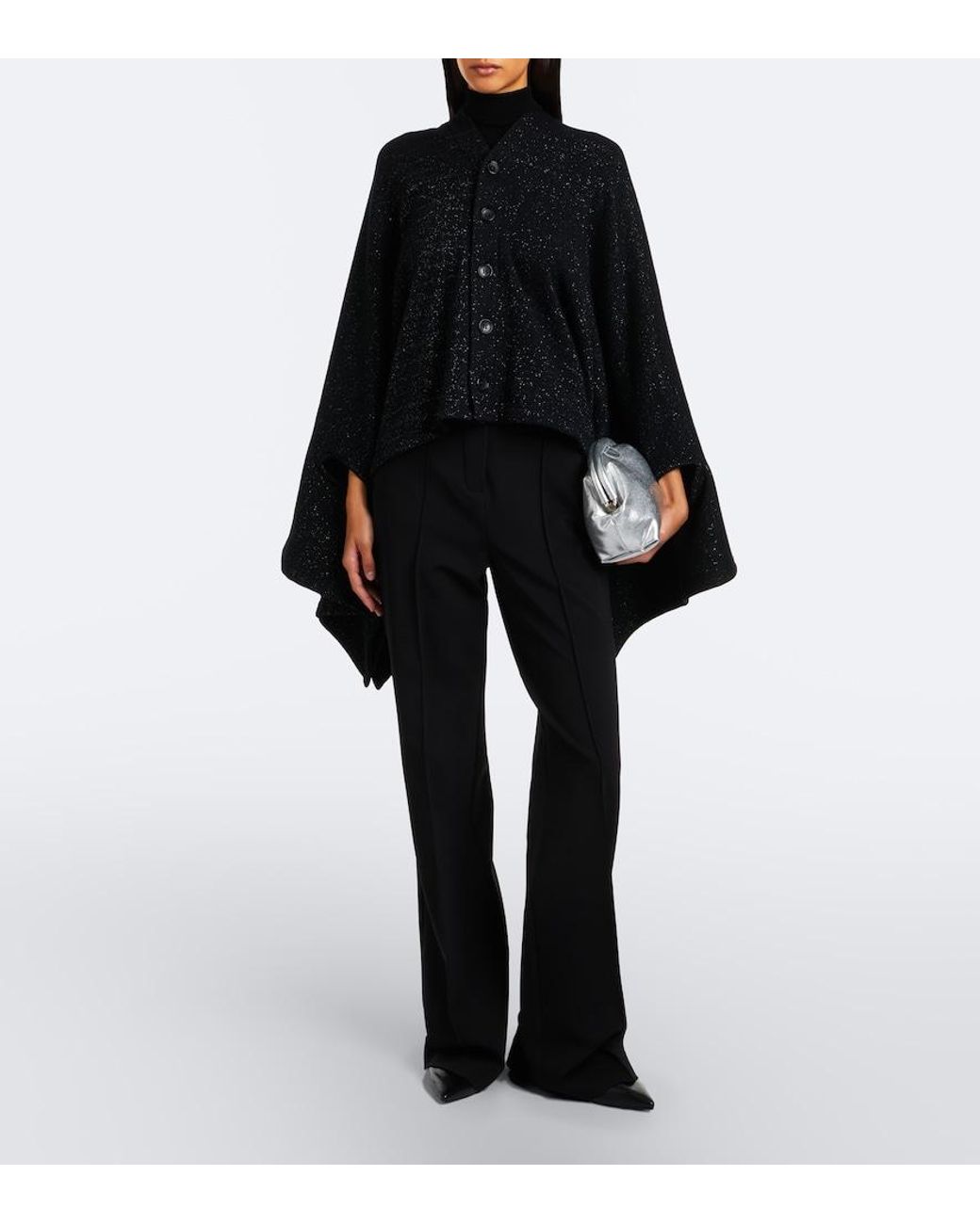 Junya Watanabe Black Draped Wool And Cotton-Blend Cardigan