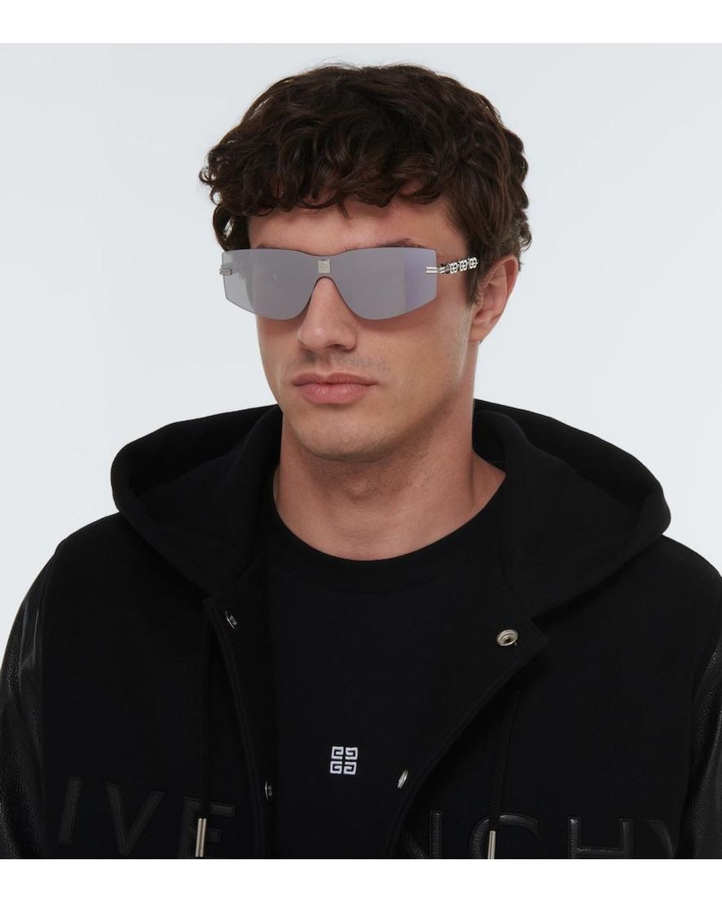 Givenchy Gray 4Gem Rectangular Sunglasses for men
