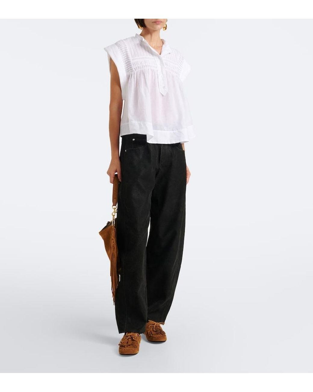 Isabel Marant White Leaza Top