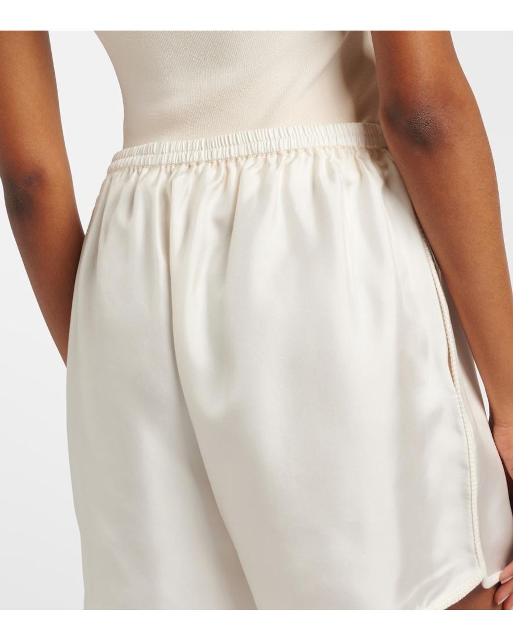 Rohe White Silk Shorts