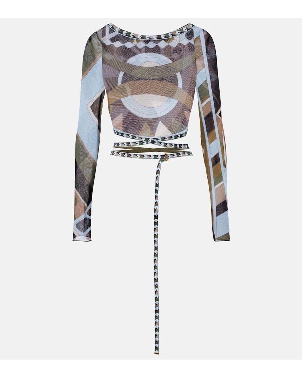Emilio Pucci White Vivara Tulle Crop Top