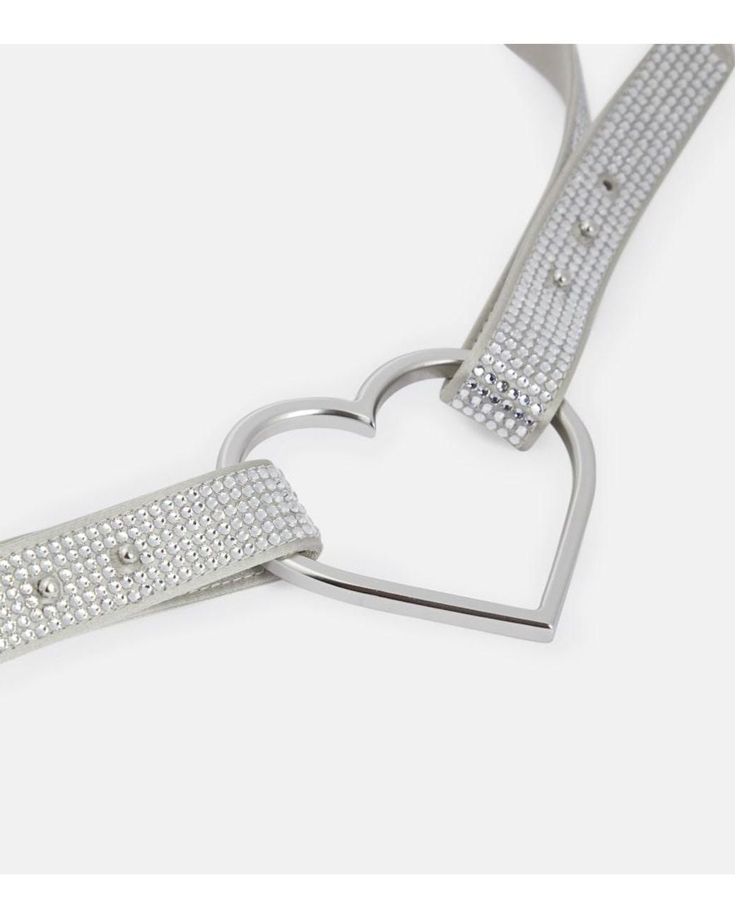 Blumarine White Heart Crystal-embellished Belt