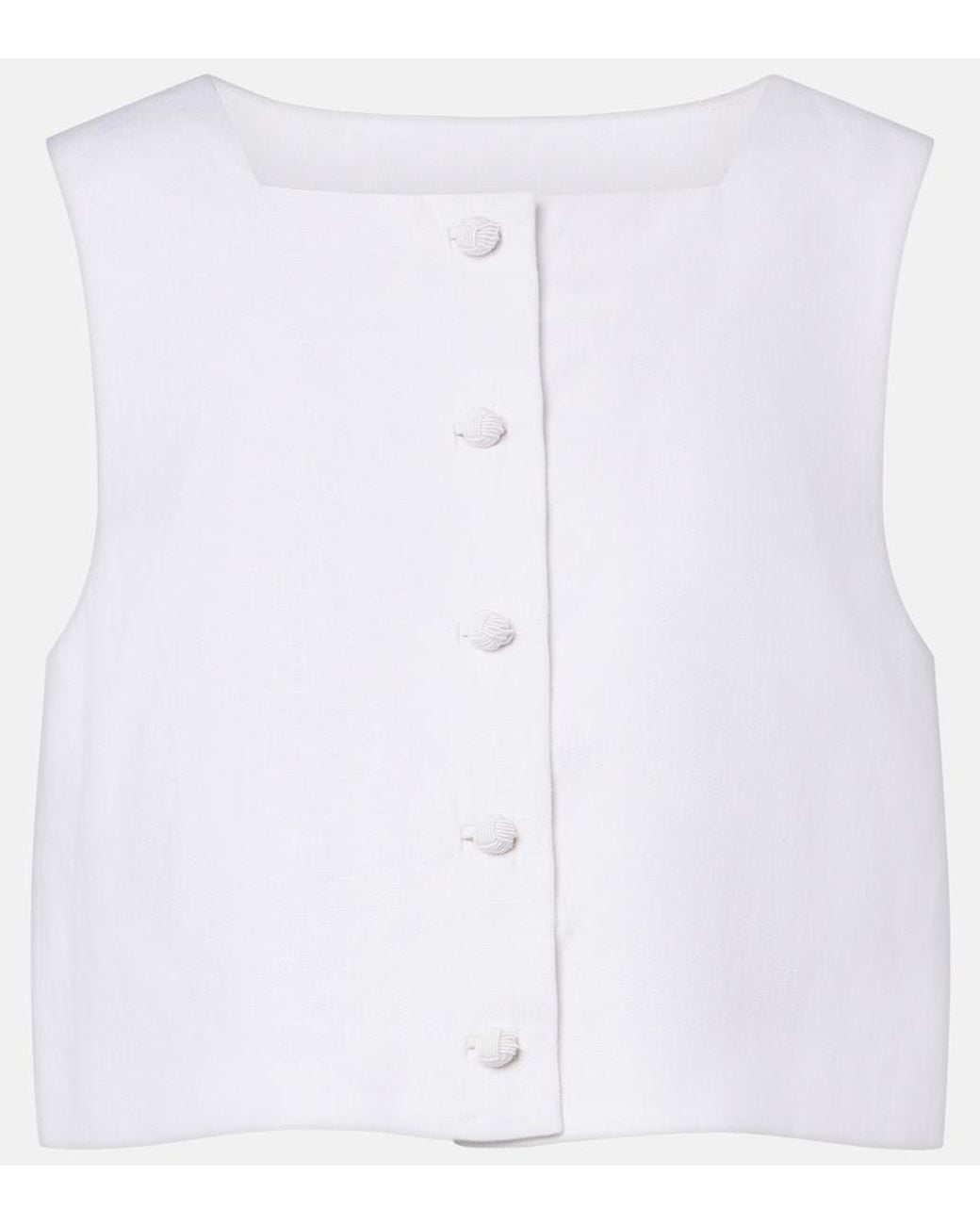 Posse White Rio Linen Crop Top