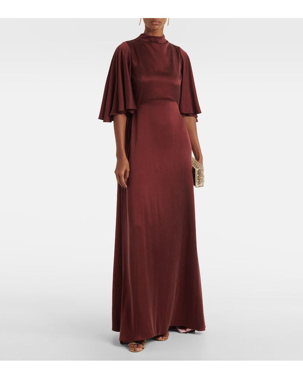 Roksanda Purple Kalydria Caped Silk Gown