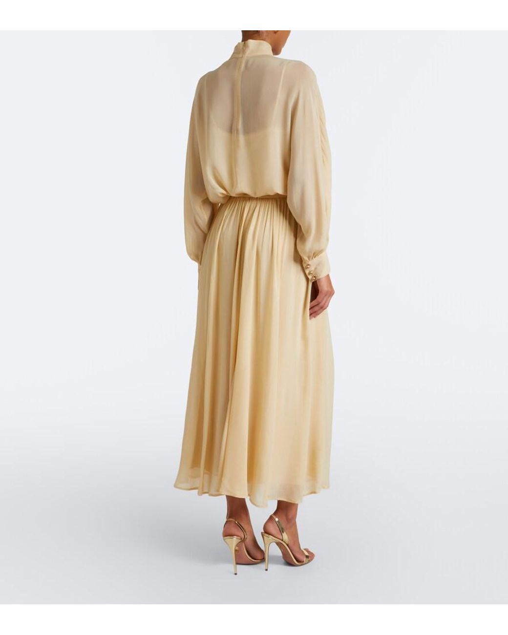 Falda Midi Valiant Plisada Con Cinturon Zimmermann de color Natural