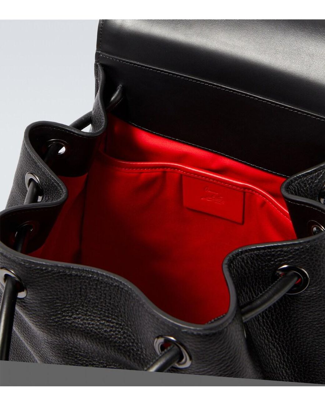 Christian Louboutin Black Funky Embellished Leather Backpack for men