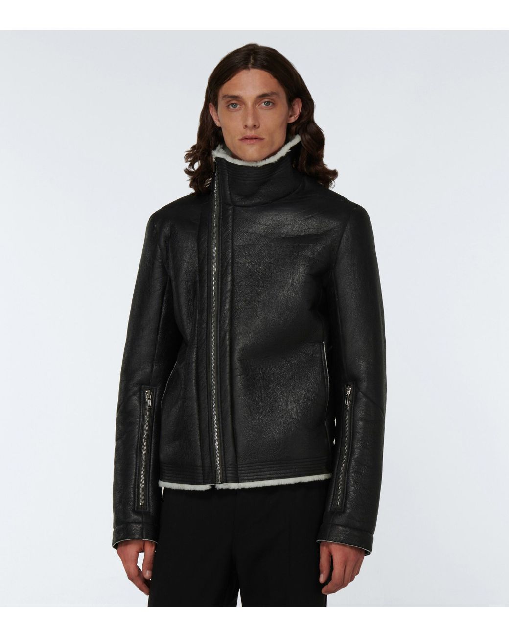 Rick Owens Bauhaus Shearling Jacket in Black for Men | Lyst
