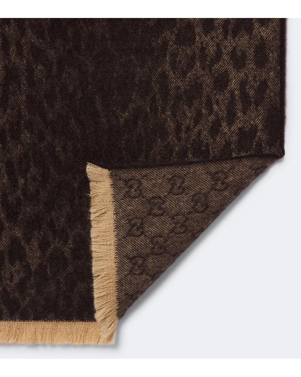 Gucci Brown Gg Jacquard Wool Scarf