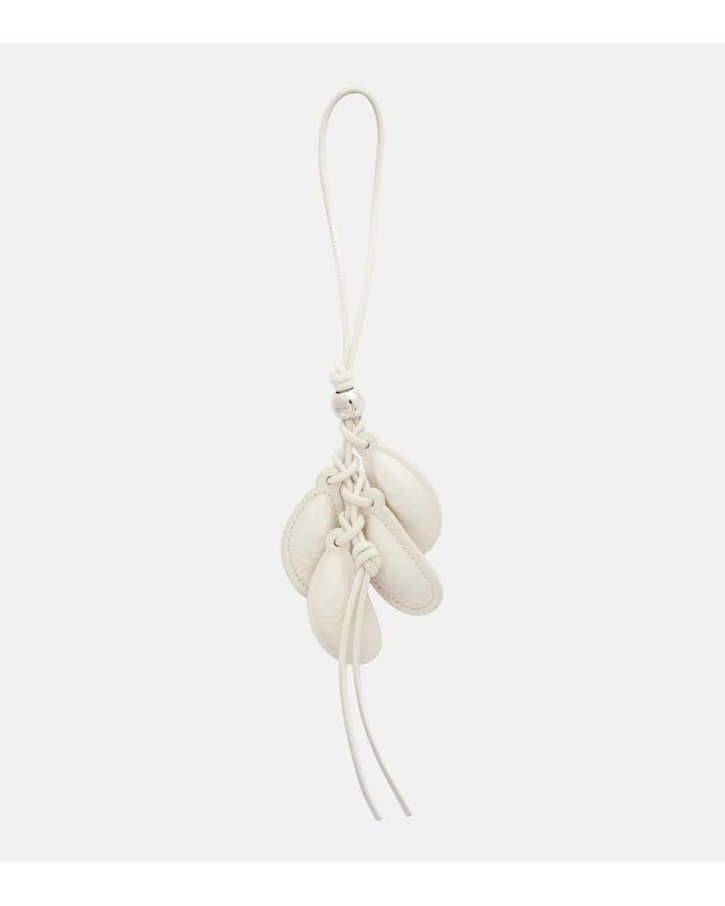 Loewe White Leather Bag Charm