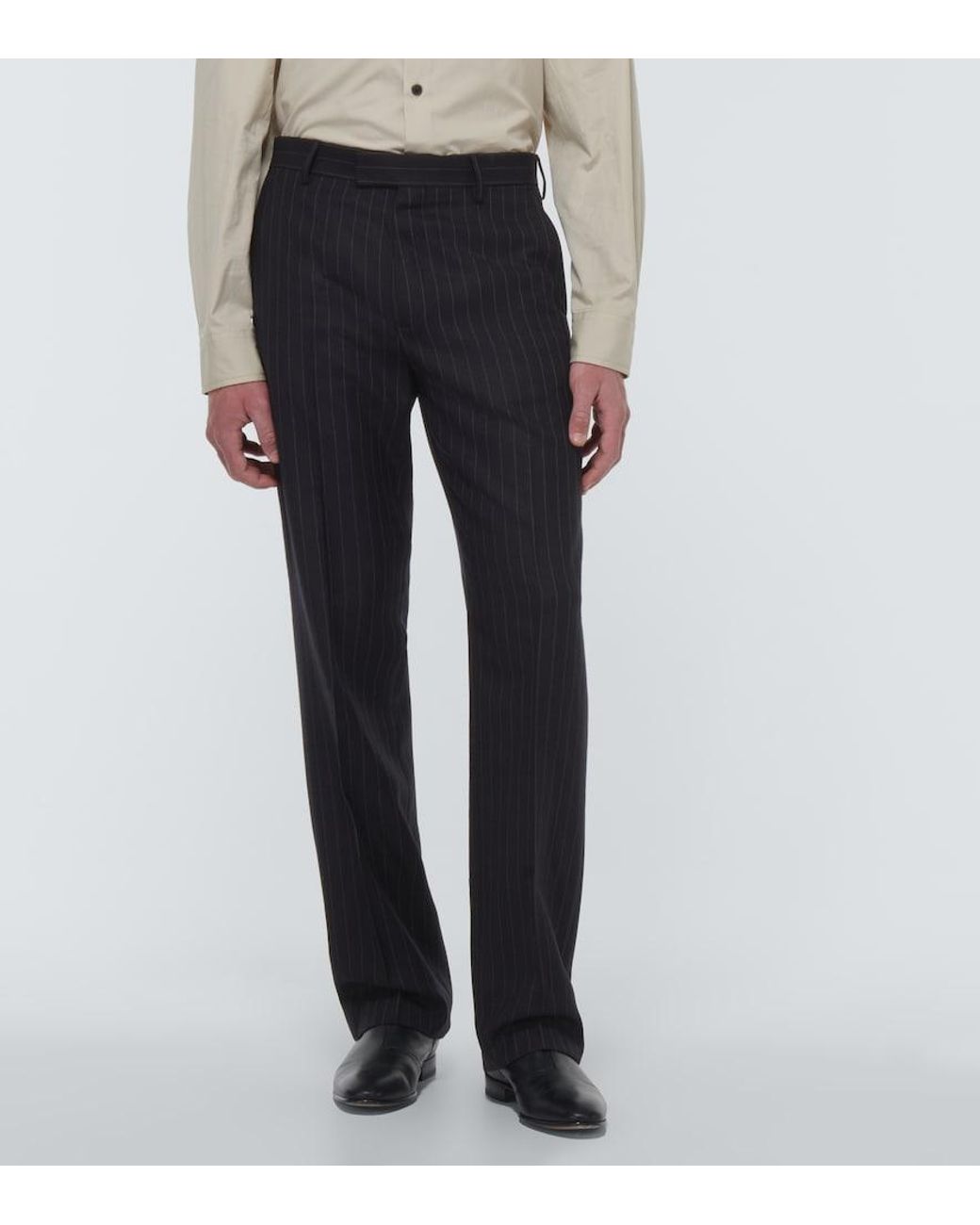 Dries Van Noten Blue Pinnet Pinstripe Straight Pants for men