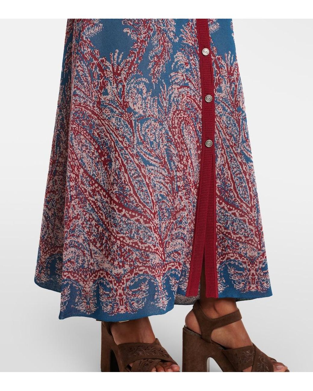 Etro Purple Paisley Jersey Shirtdress