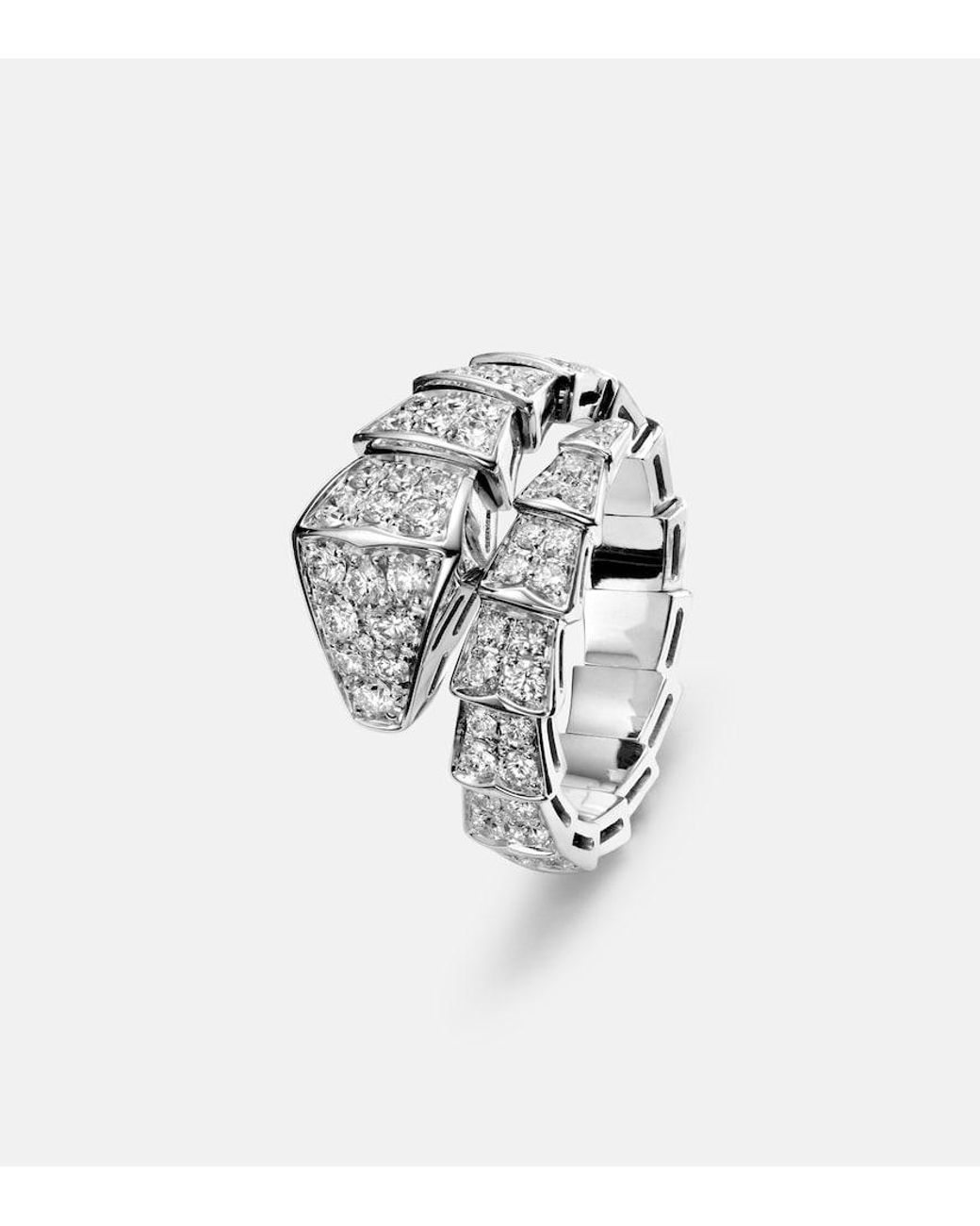 BVLGARI White Serpenti Viper 18Kt Ring With Diamonds