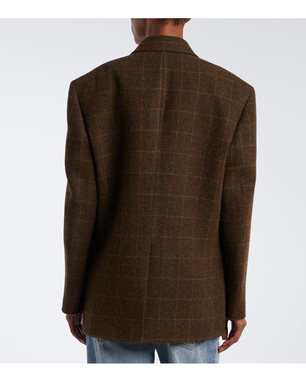 Rohe Brown Checked Oversized Wool Blazer