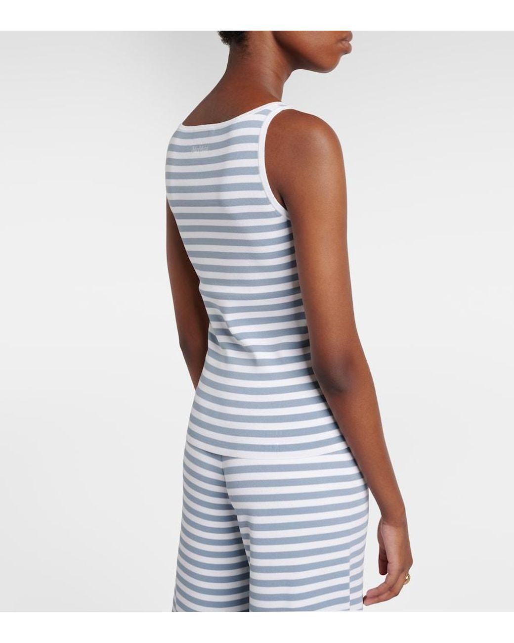 Max Mara Blue Cippo Striped Tank Top