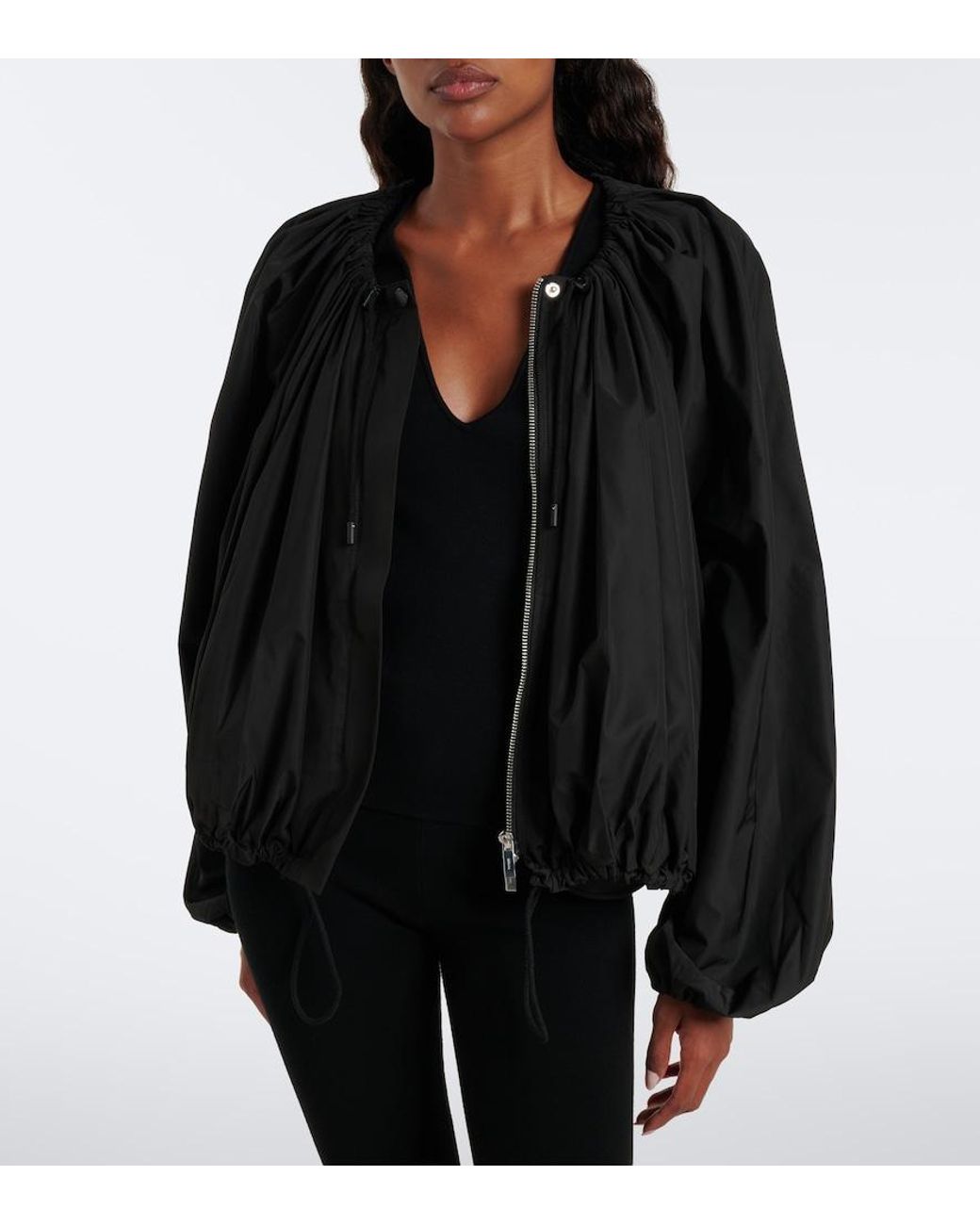 Totême Black Gathered Jacket