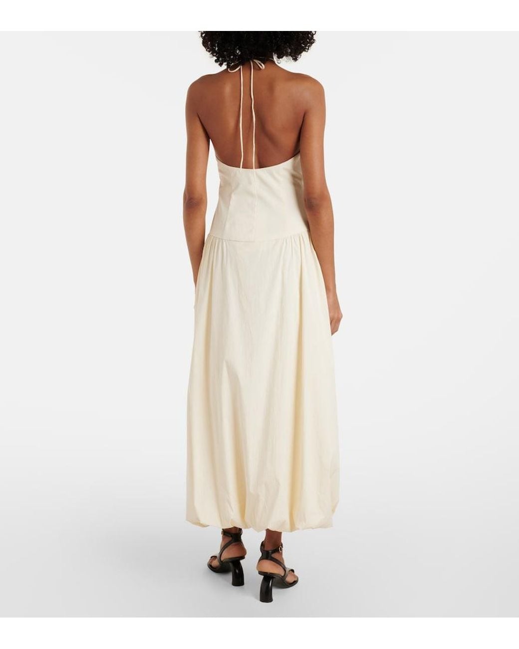 Sir White Florent Halterneck Cotton-Blend Maxi Dress