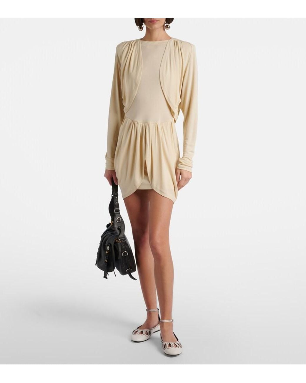 Isabel Marant White Bloris Studded Cutout Leather Ballet Flats