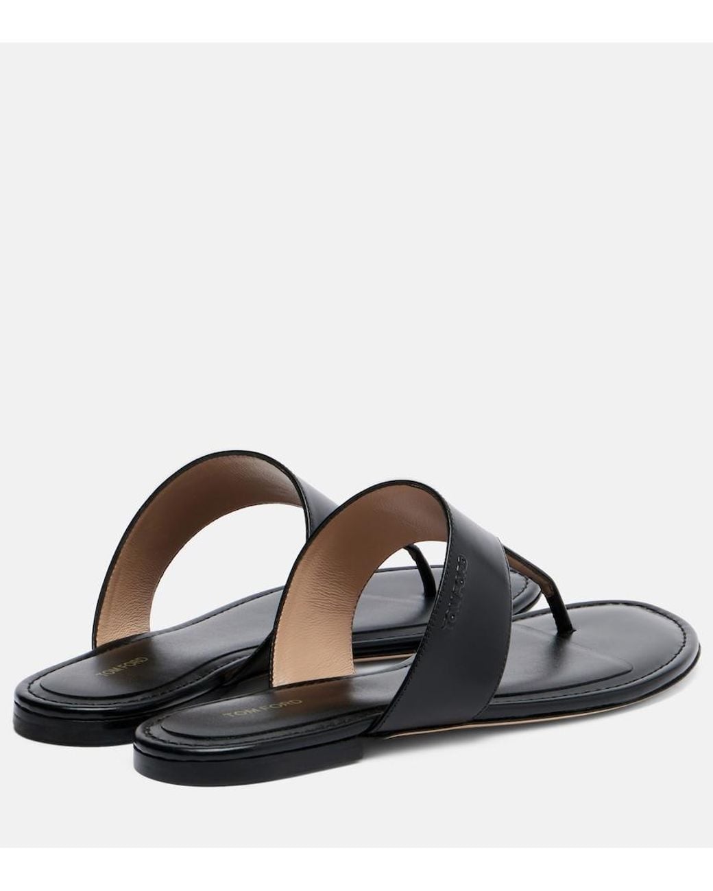 Tom Ford Black Lina Leather Thong Sandals