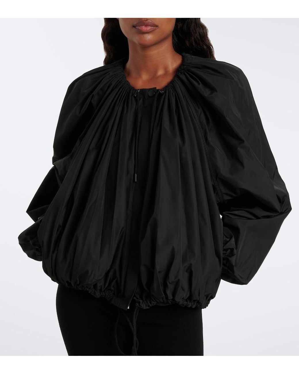 Totême Black Gathered Jacket