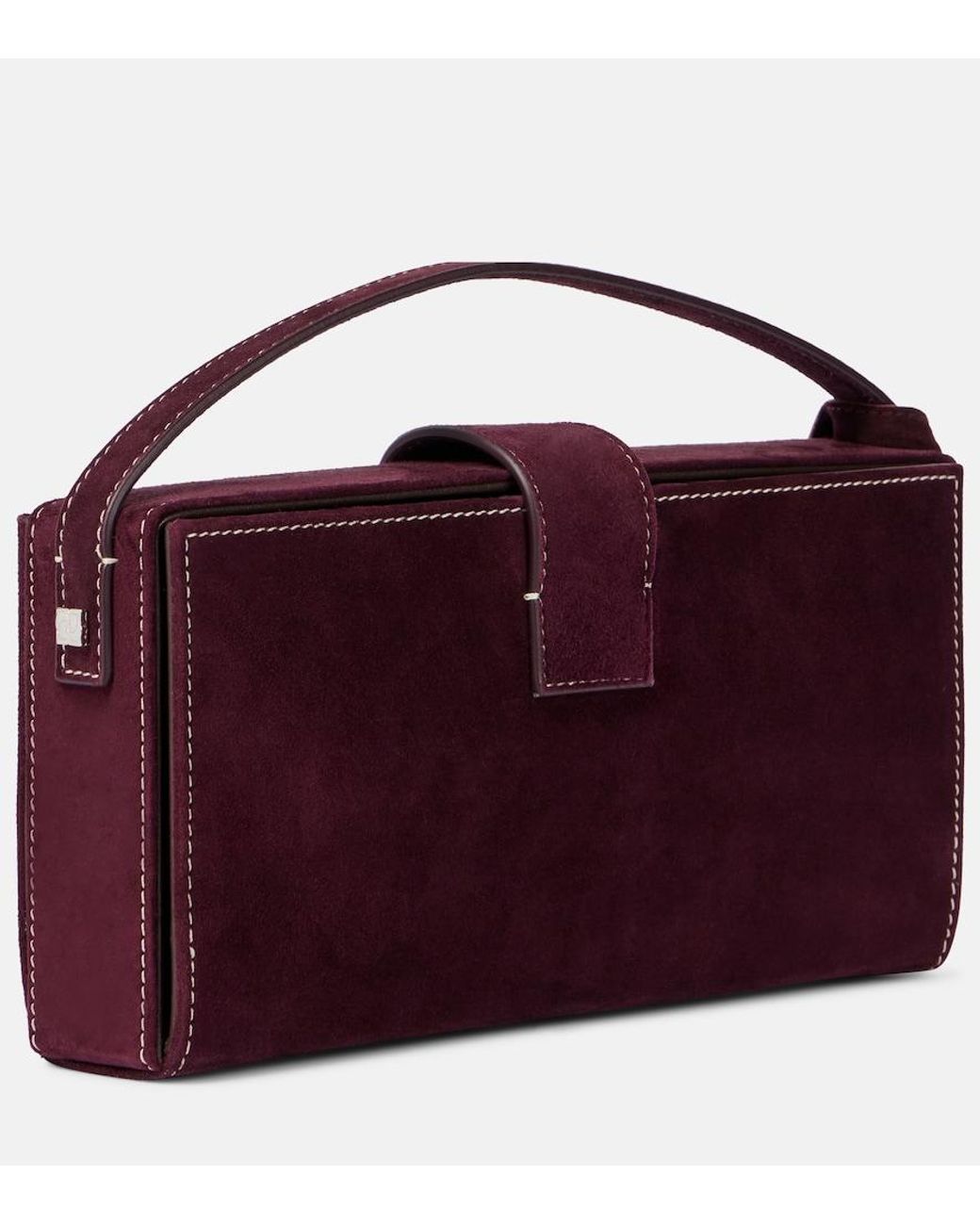 Magda Butrym Purple Apolonia Small Suede Clutch