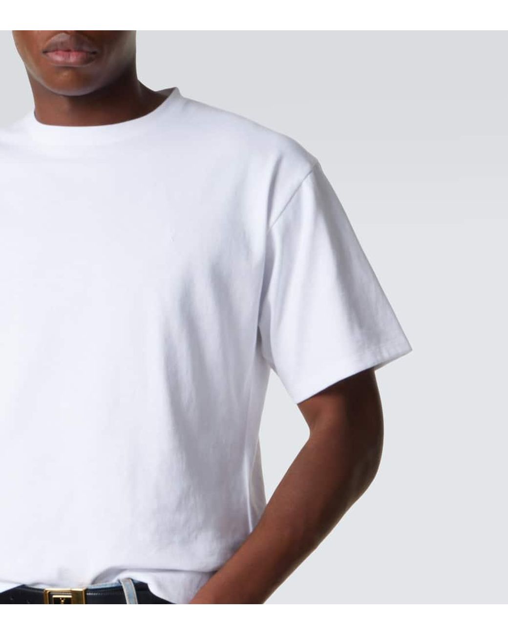 Saint Laurent T-Shirt Aus Baumwoll-Jersey in White für Herren