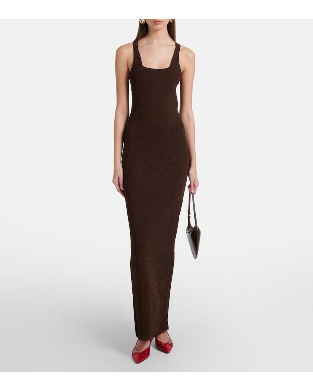 Jacquemus Brown Jersey Maxi Dress