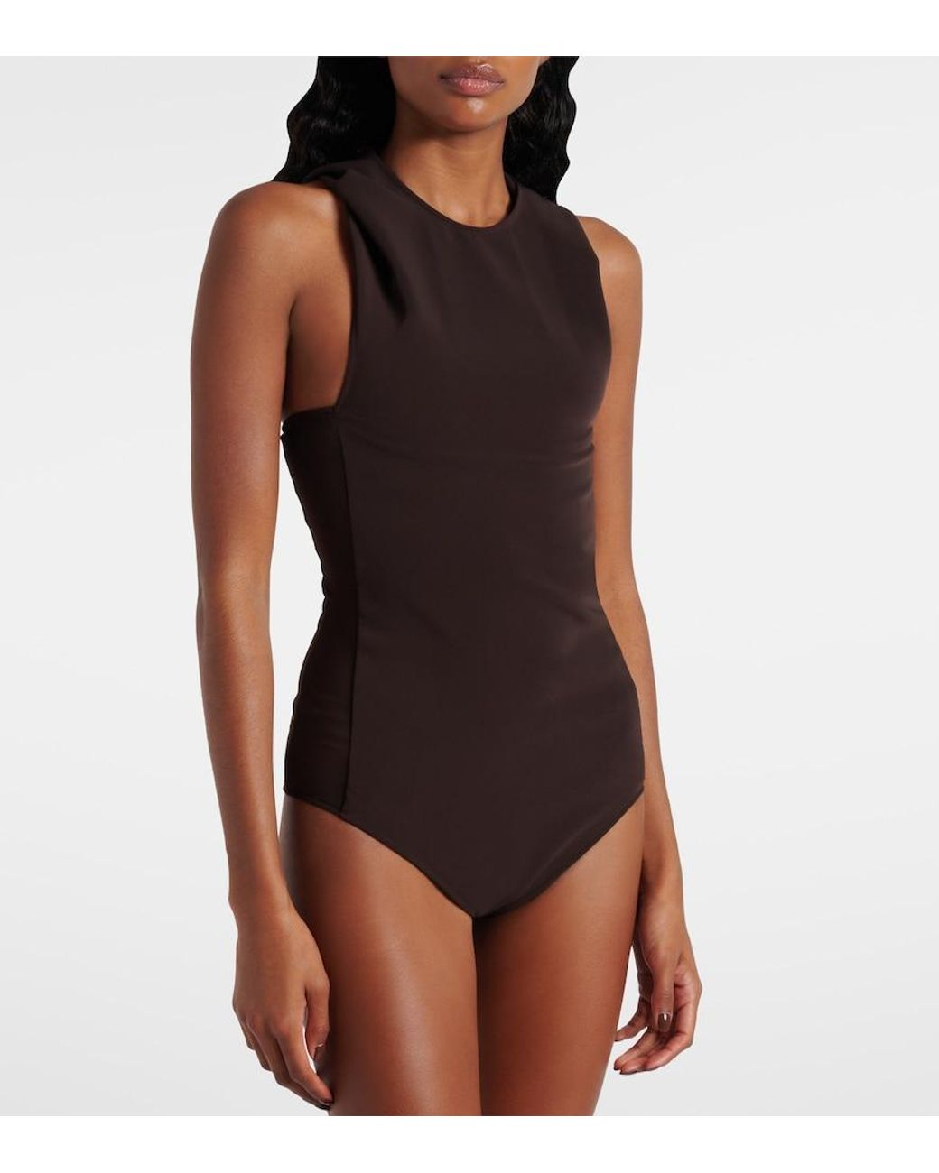 Courreges Brown Draped Bodysuit