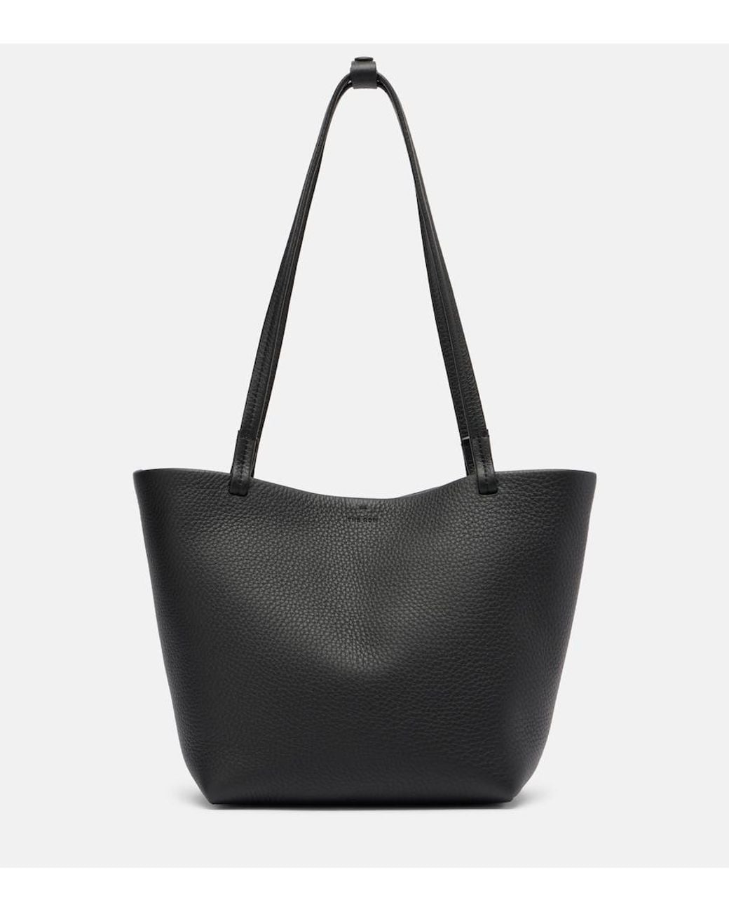 The Row Black Park Medium Leather Tote Bag