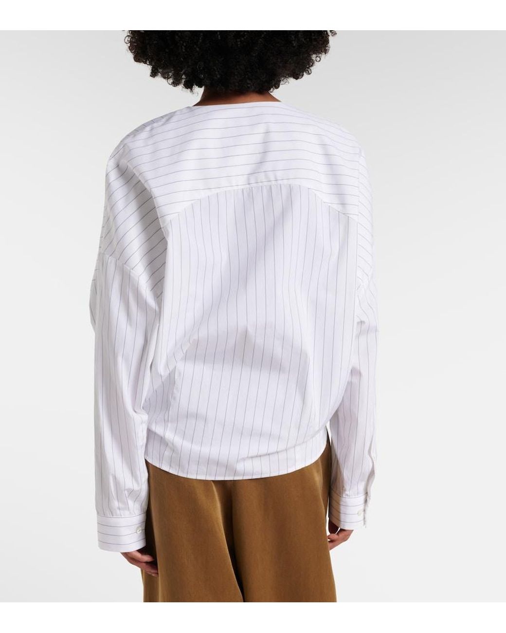 Top De Algodon A Rayas Dries Van Noten de color White