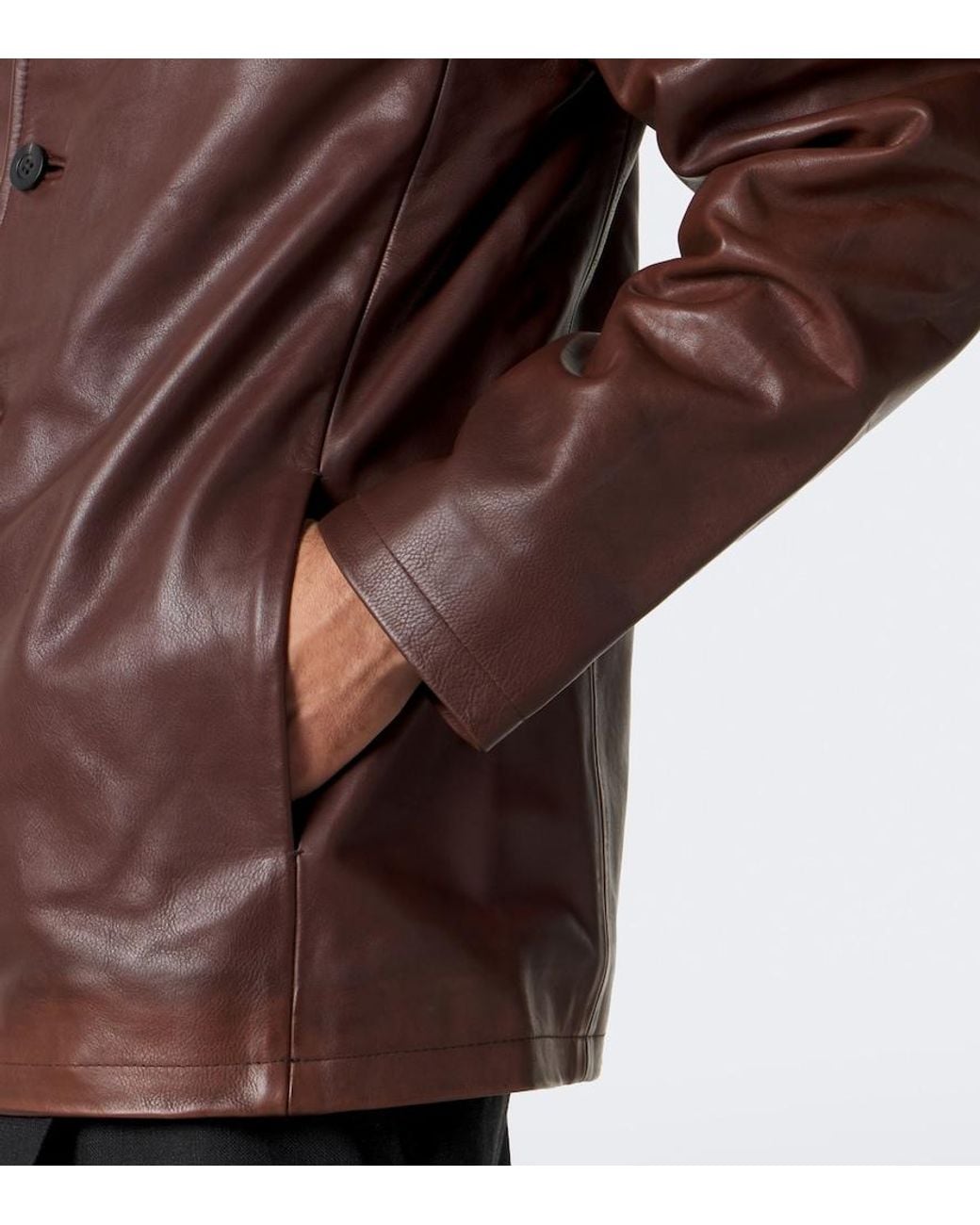 Studio Nicholson Brown Leather Jacket for men