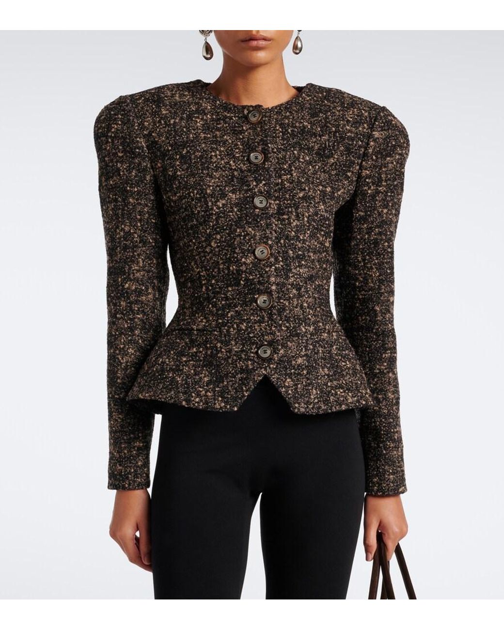 Magda Butrym Black Wool And Cashmere-Blend Boucle Jacket
