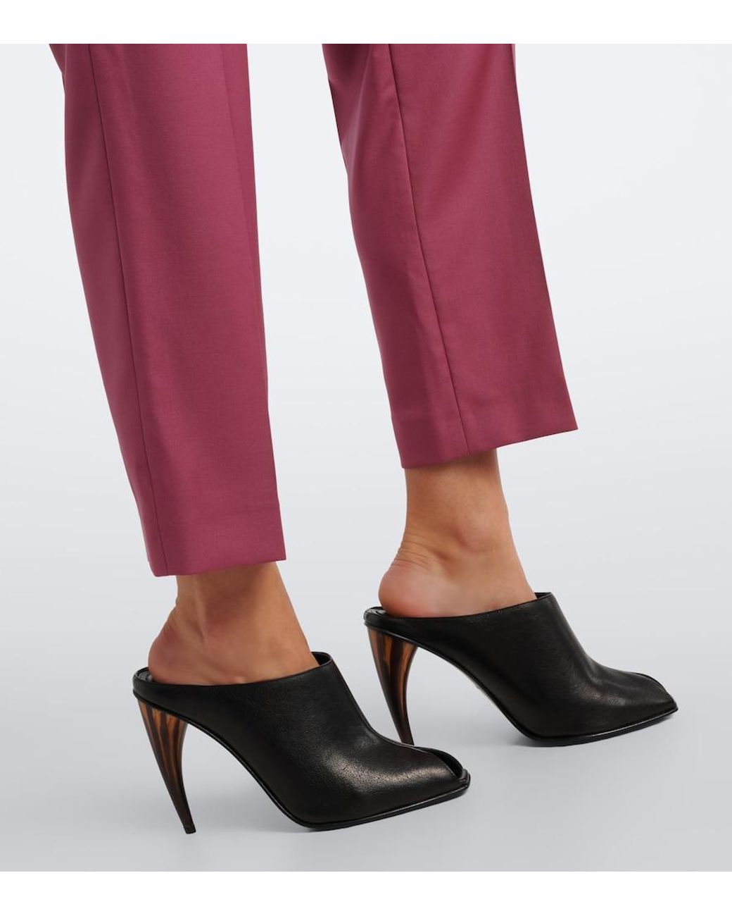 McQueen Red Wool Gabardine Slim Pants