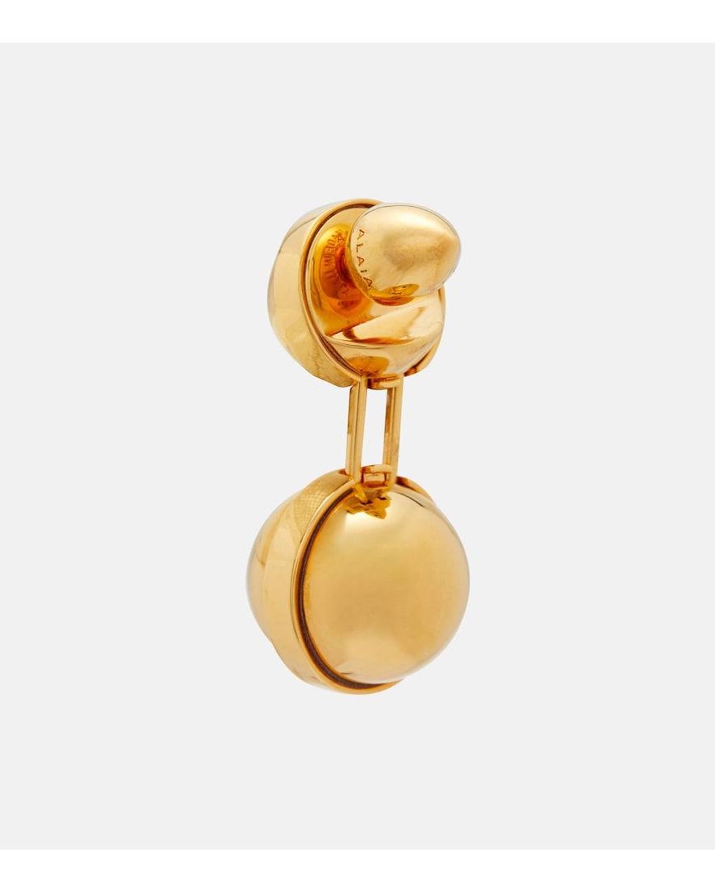 Alaïa Metallic Sphere Small Drop Earrings