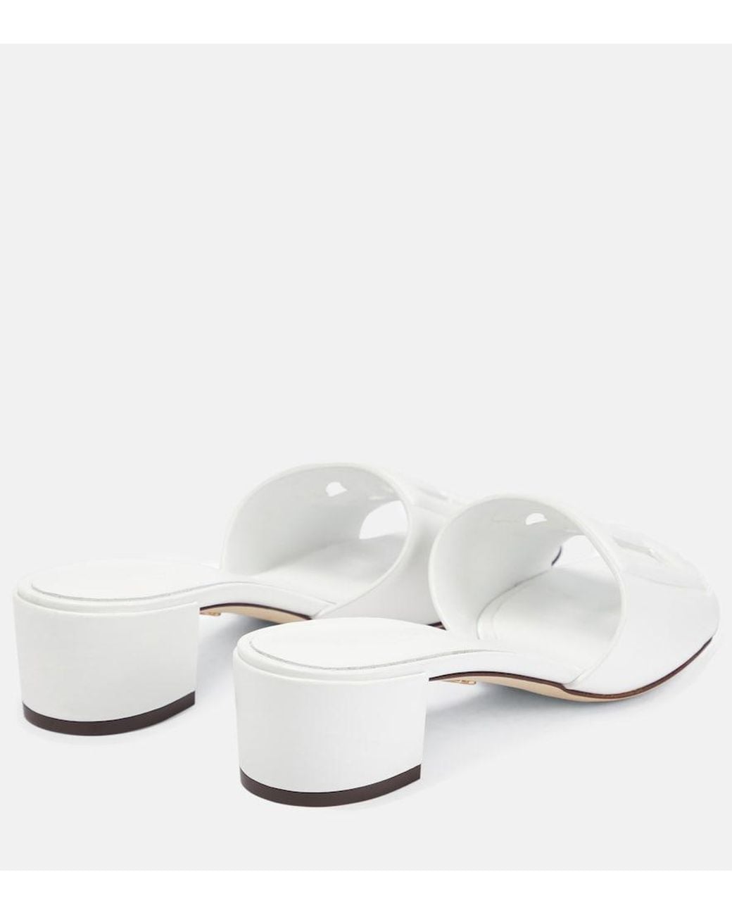 Dolce & Gabbana White Dg Logo Leather Sandal